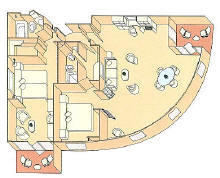 Deluxe Cruises  Royal Suite Diagram