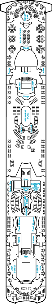 Cruise Mediterranean Crystal Serenity Deck Plans: Deck 12, Lido Deck